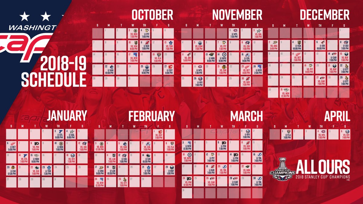 201819 Washington Capitals schedule released