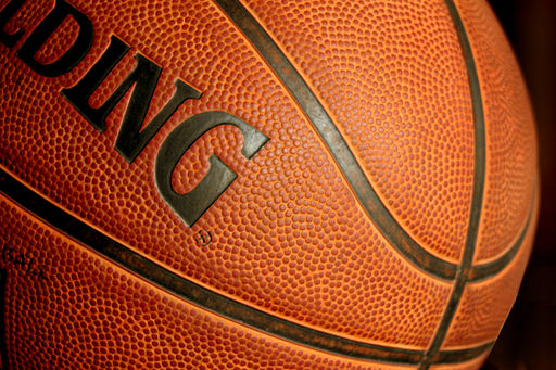 close up of a basketball