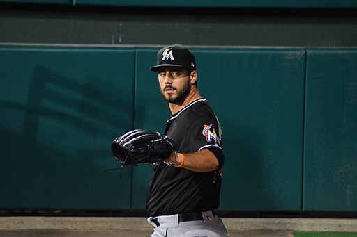 Kyle Barraclough warming up in the Miami Marlins' bullpen