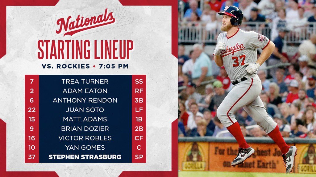 Nationals lineup: