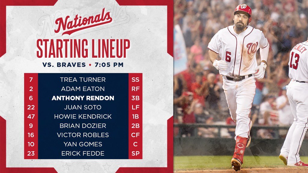 Nationals look to take series against Braves; lineup: 7/30/2019