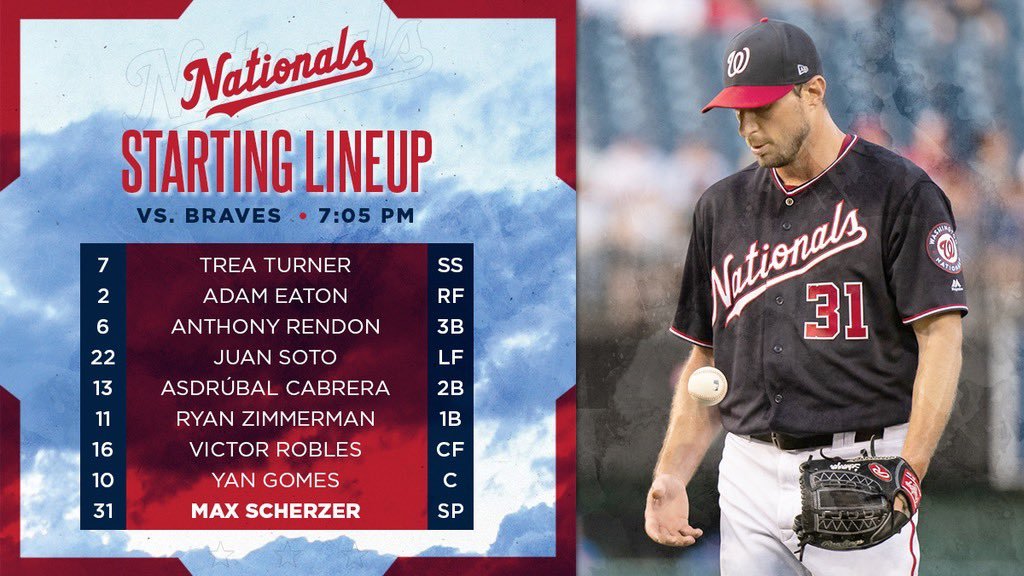 Nationals lineup; 9/13/19