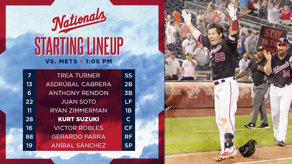 Nationals lineup; 9/4/19