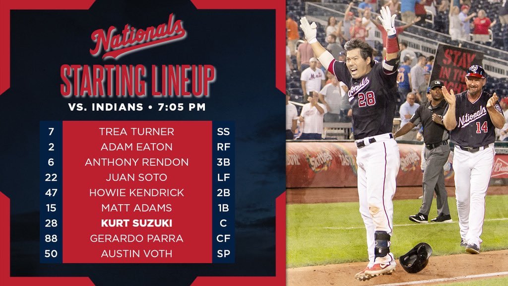 Nationals lineup; 9/27/19