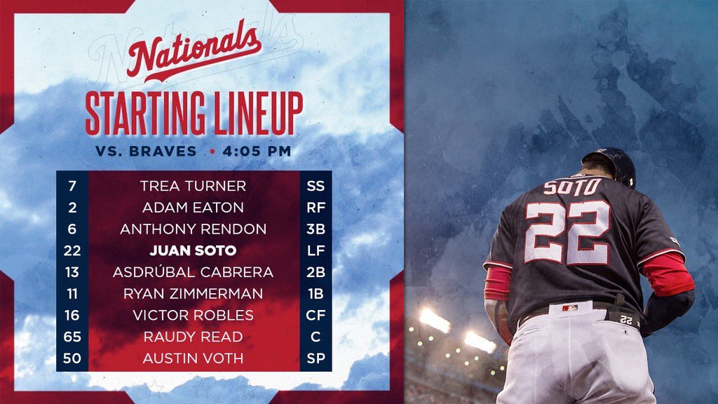 Nationals look to bounce back against Braves; lineup: 9/14/19