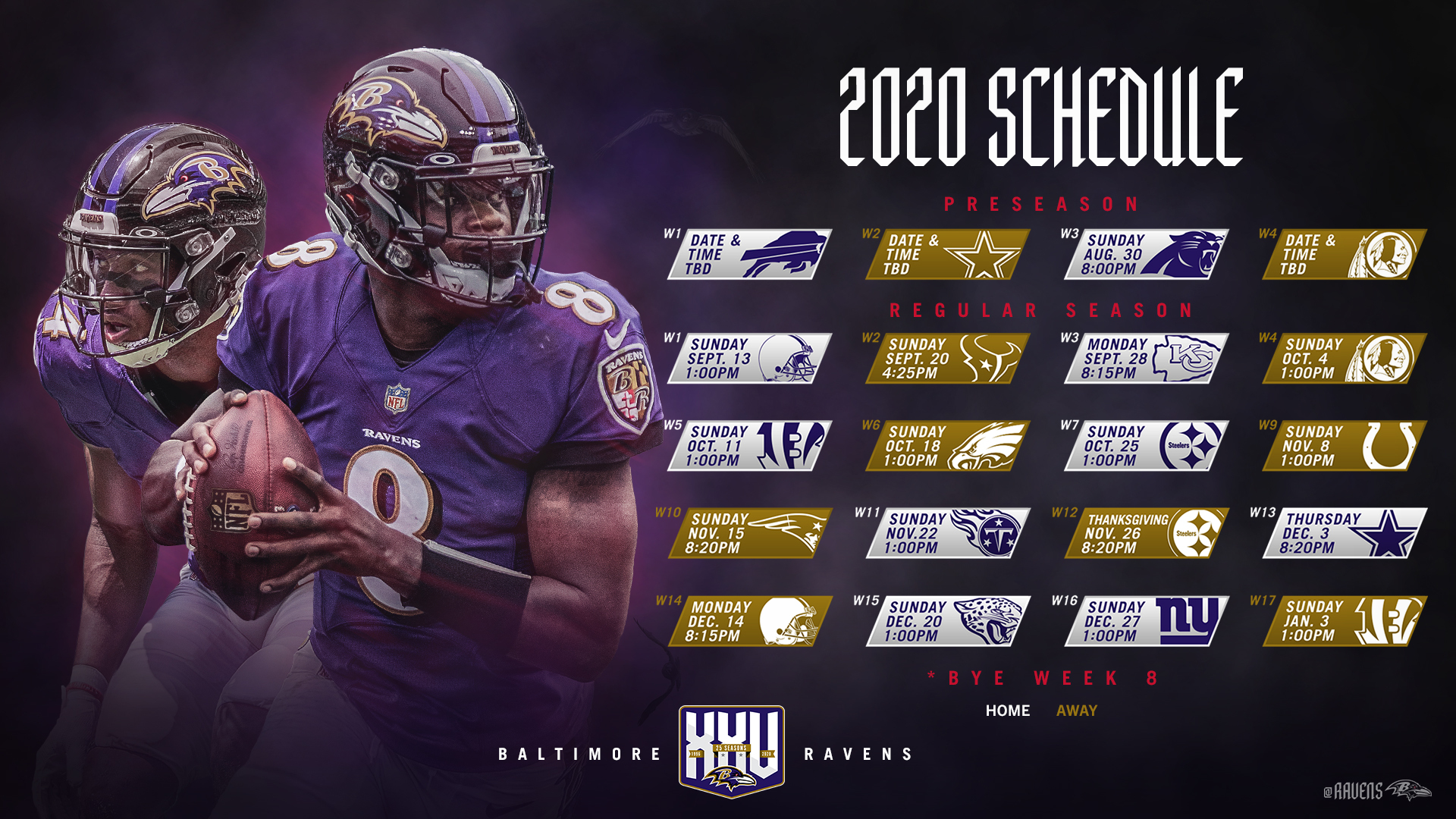 Ravens 2020 schedule released