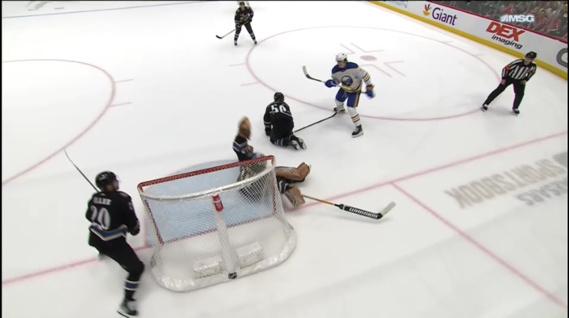 Tage Thompson scores the game-winning goal against the Washington Capitals in NHL action