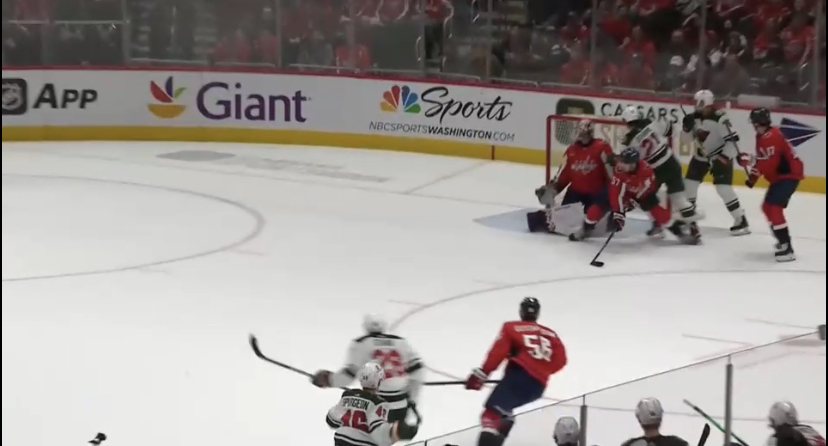 Jared Spurgeon scores for the Minnesota Wild against the Washington Capitals in NHL action from Jan 17