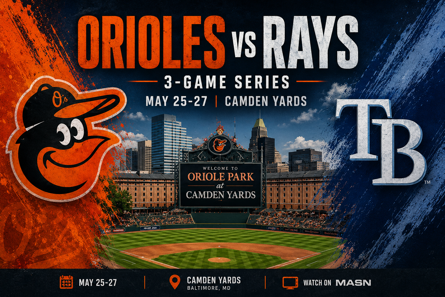 Orioles Look to Reverse AL East Slide Against Red-Hot Rays at Camden Yards