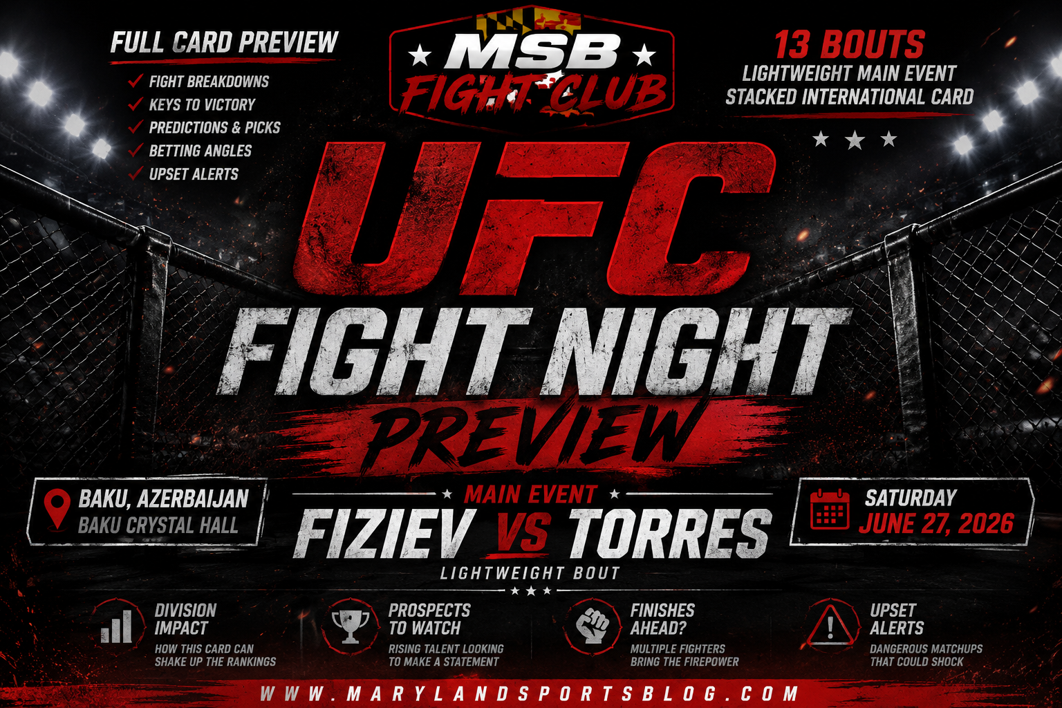 MSB Fight Club: UFC Fight Night Preview — Fiziev vs. Torres