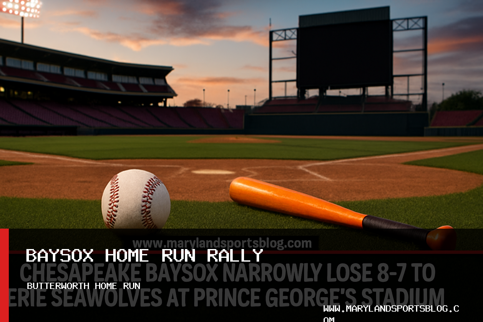 Chesapeake Baysox Narrowly Lose 8-7 to Erie SeaWolves at Prince George’s Stadium featured image