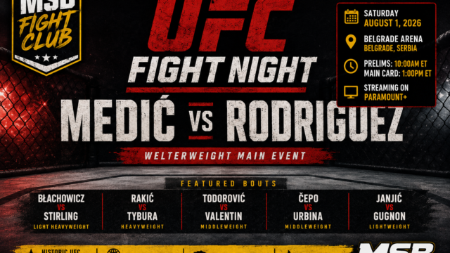 MSB Fight Club Preview: UFC Fight Night – Uroš Medić vs. Daniel Rodriguez