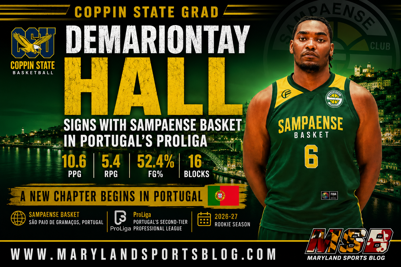 DeMariontay Hall Begins Professional Career in Portugal, Giving Coppin State Another International Success Story