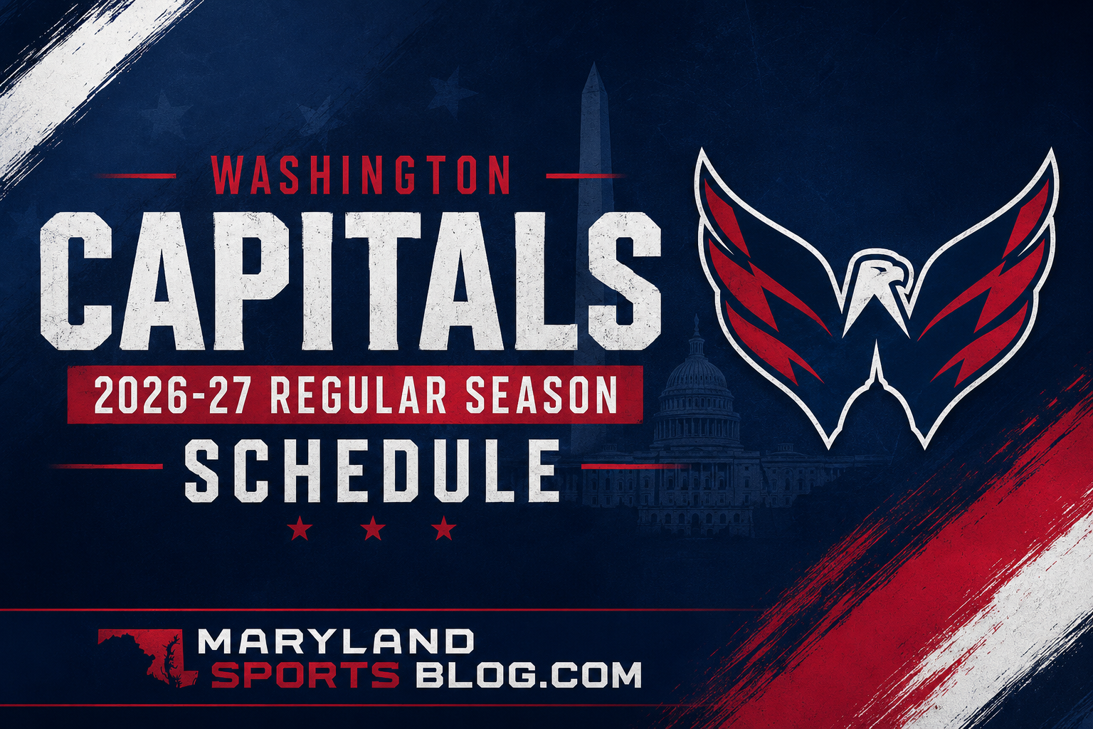 Capitals Announce 2026-27 Regular Season Schedule: Season Opens on the Road Against Carolina, Home Opener vs. Penguins
