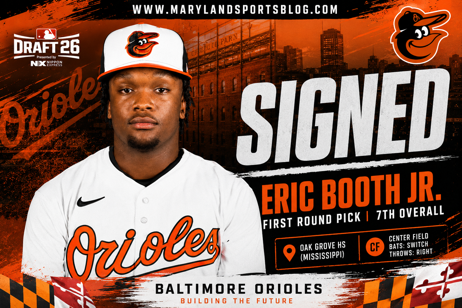 Orioles Sign First-Round Pick Eric Booth Jr. to Near Slot Deal