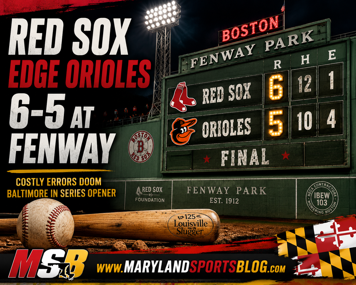 Orioles Drop Heartbreaker to Red Sox, 6-5, After Costly Defensive Mistakes at Fenway