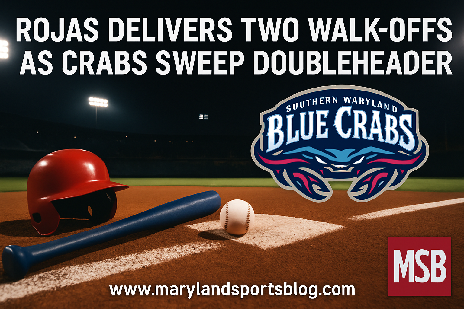 Rojas Delivers Two Walk-Offs as Crabs Sweep Doubleheader featured image