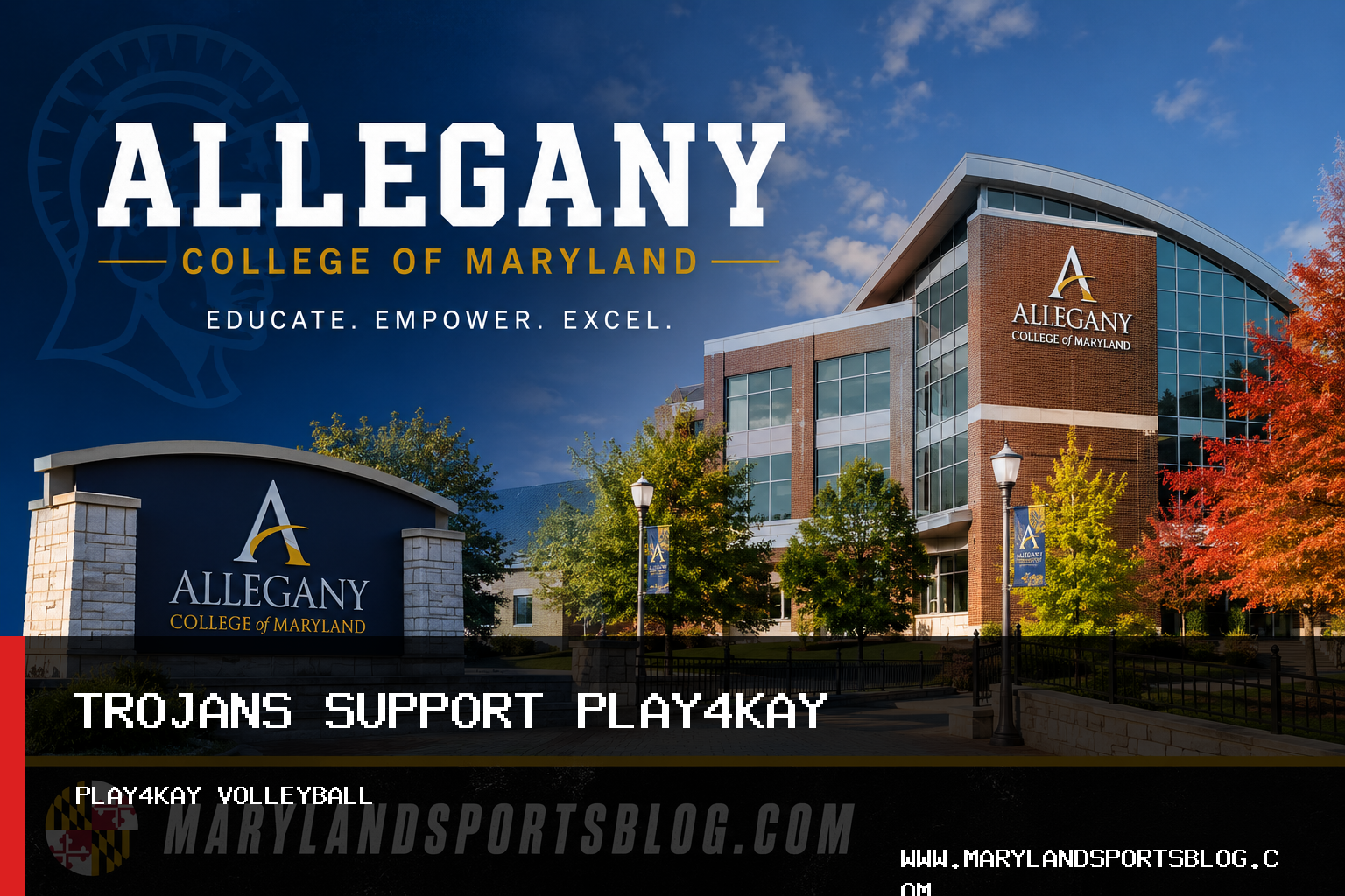 Allegany College of Maryland Trojans Women’s Volleyball Participates in Inaugural NJCAA Region 20 Play4Kay Tournament featured image