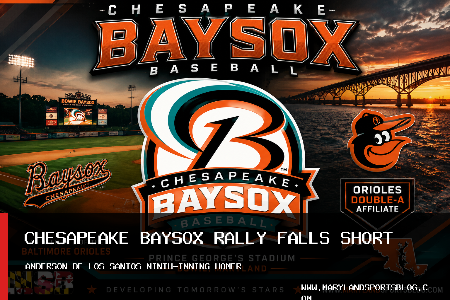 Chesapeake Baysox Baseball Falls 6-4 to Reading Fightin Phils as Anderson De Los Santos Homers featured image