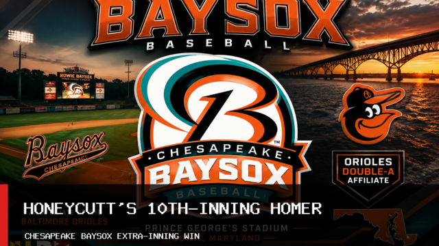 Chesapeake Baysox Beat Harrisburg Senators 9-7 Behind Vance Honeycutt’s First Double-A Home Run