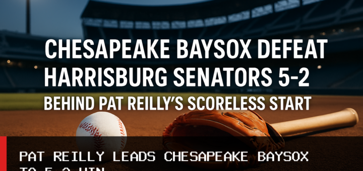 Chesapeake Baysox Defeat Harrisburg Senators 5-2 Behind Pat Reilly’s Scoreless Start featured image