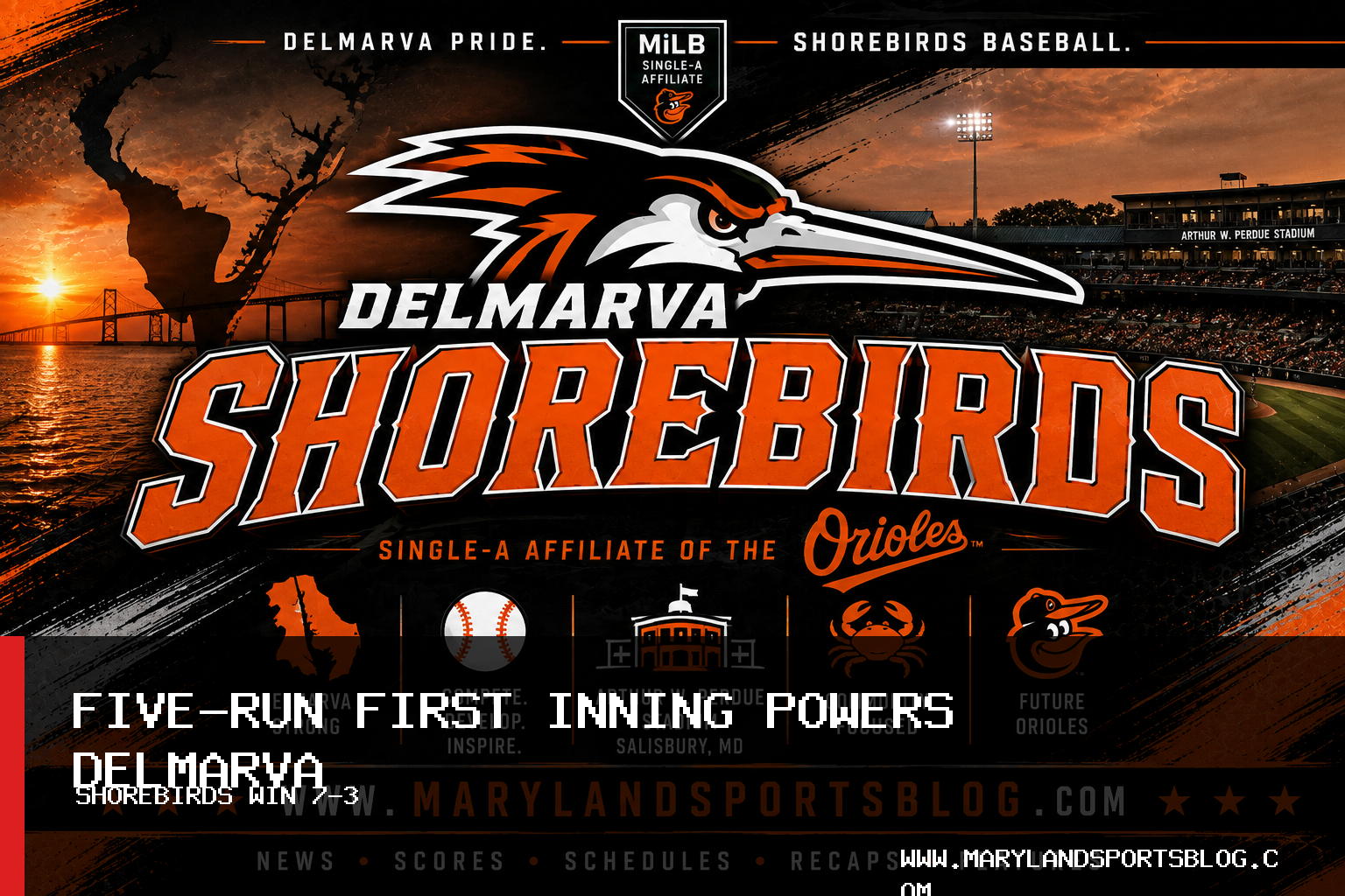 Delmarva Shorebirds Ride Five-Run First Inning to 7-3 Win Over Salem RidgeYaks featured image