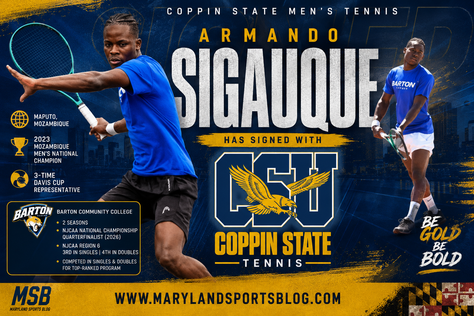 Coppin State Lands International Standout Armando Sigauque to Bolster Men’s Tennis Roster