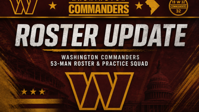 Commanders Set 53-Man Roster, Bring Back Hartman and 11 Others on Practice Squad