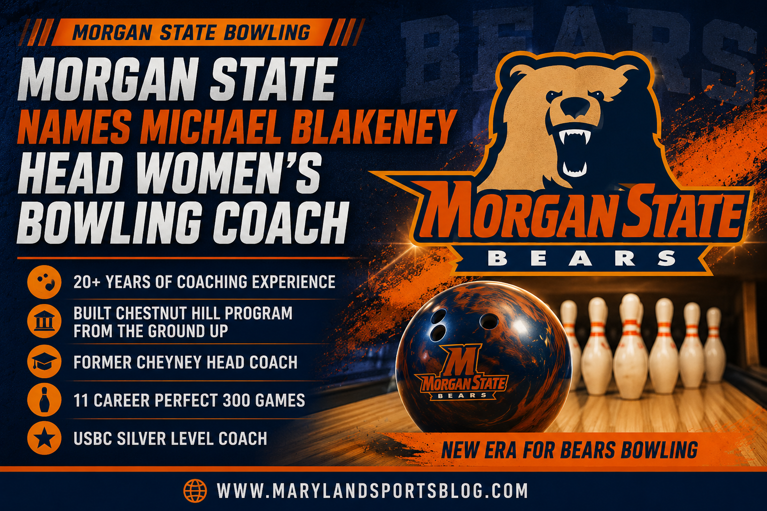 Morgan State Names Michael Blakeney Head Women’s Bowling Coach
