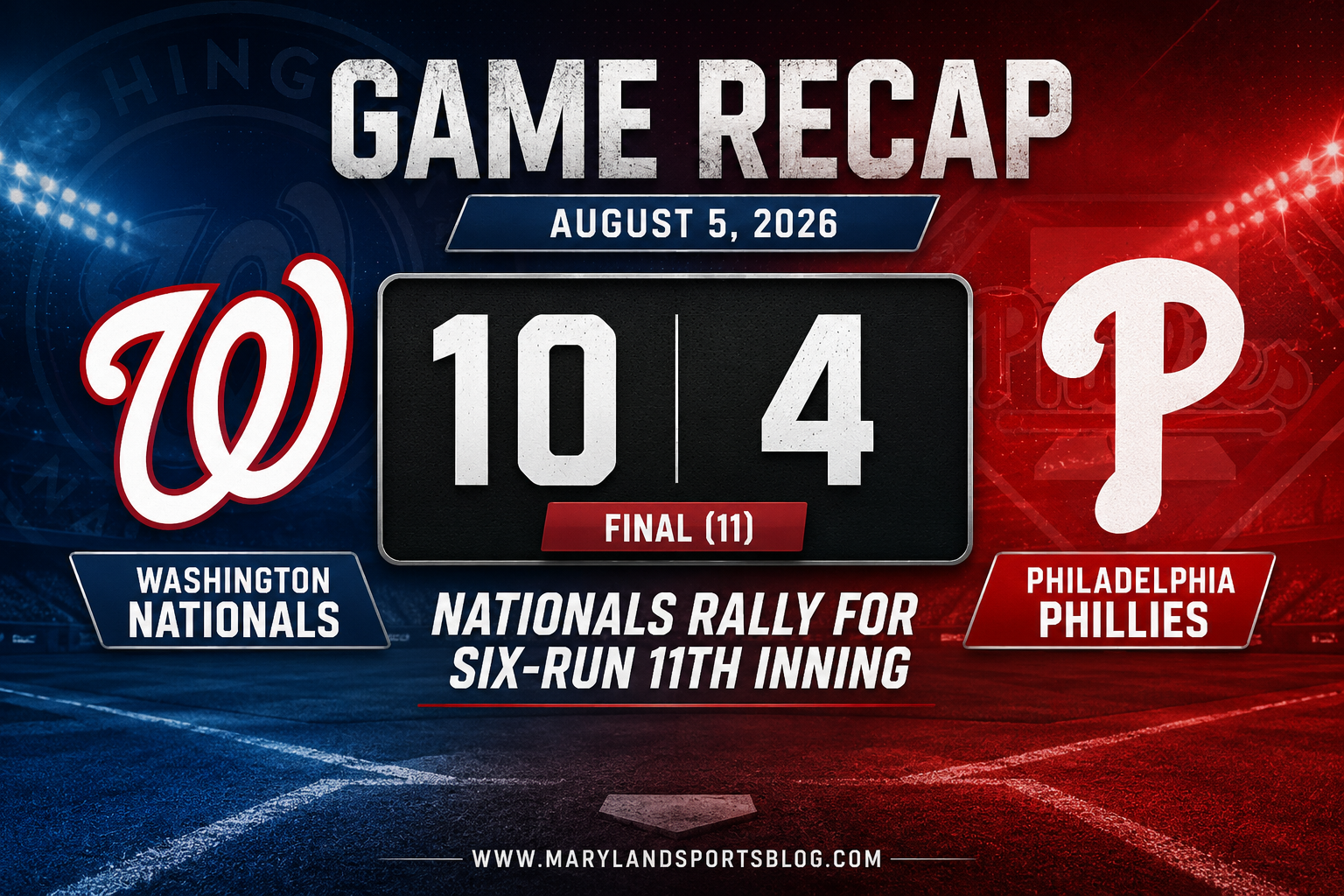 CJ Abrams Powers Six-Run 11th as Nationals Stun Phillies, 10-4