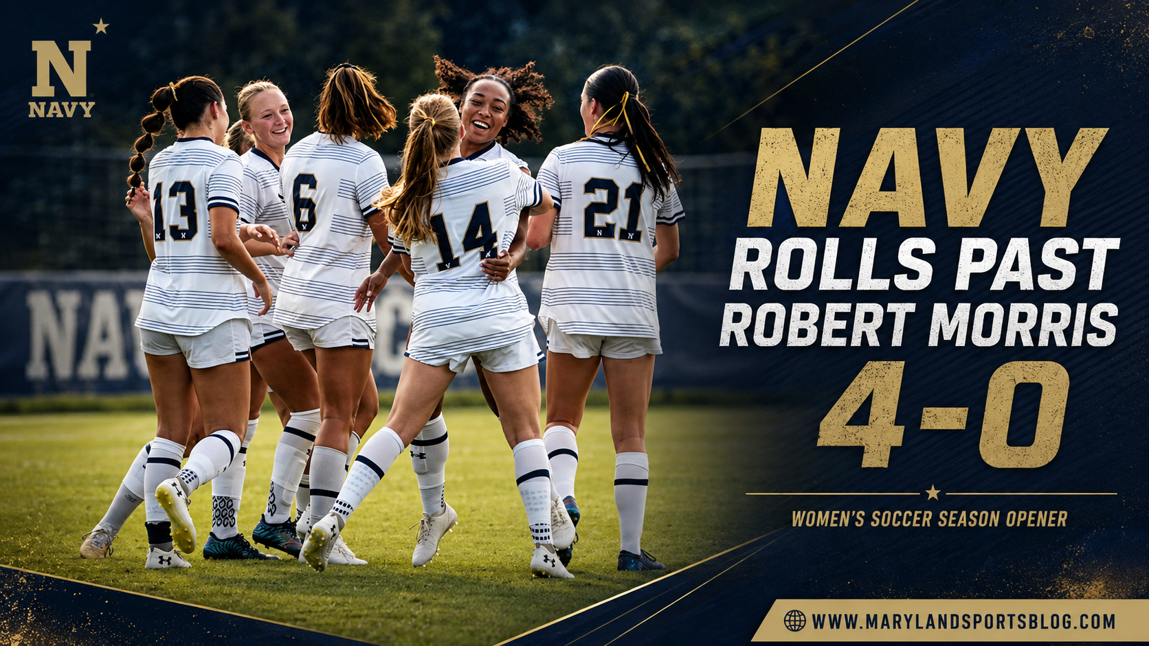 Navy Women’s Soccer Opens 2026 Season With Dominant 4-0 Win Over Robert Morris