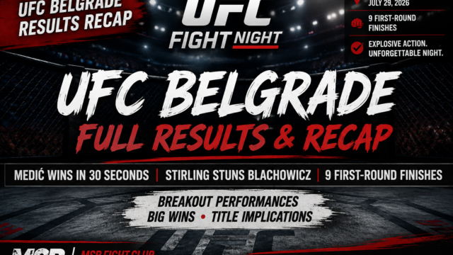 MSB Fight Club: UFC Belgrade Delivers Knockouts and Breakout Performances