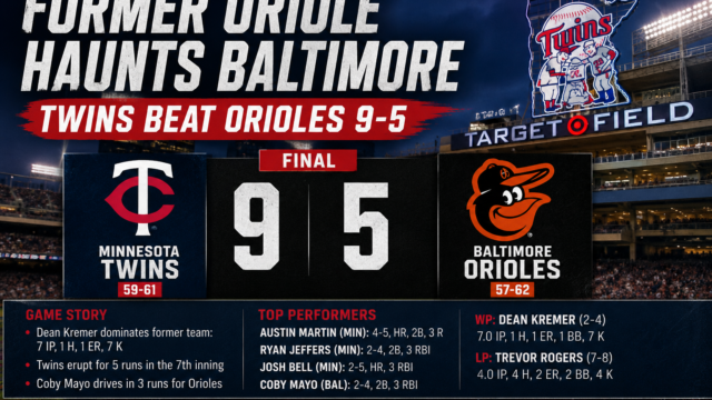 Former Oriole Dean Kremer Dominates Baltimore as Twins Beat Orioles 9-5