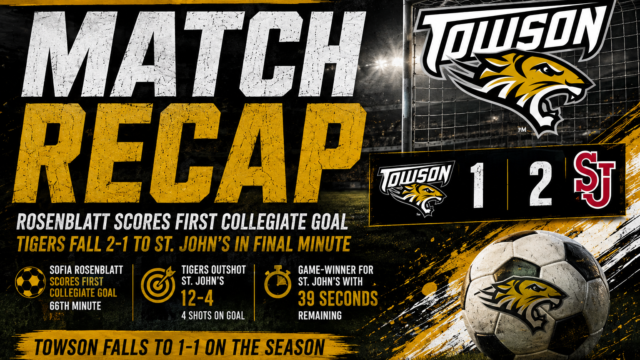 Rosenblatt Scores First Collegiate Goal, Towson Falls to St. John’s in Final Minute