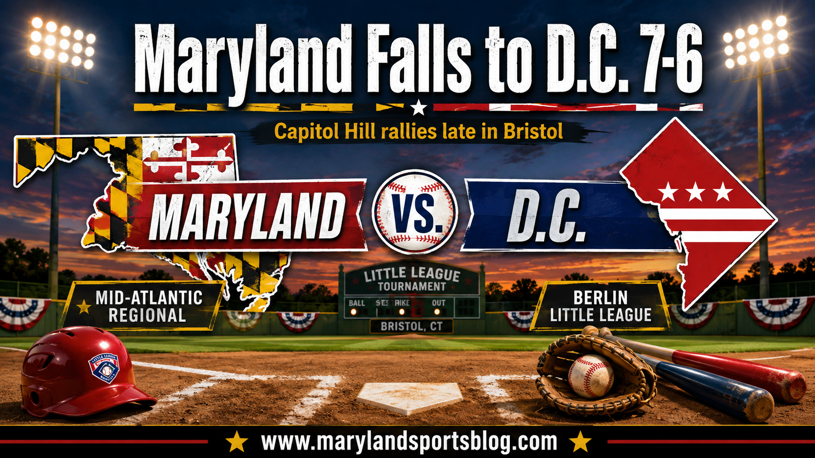 Berlin Little League Falls to Washington, D.C. 7-6 in Heartbreaking Mid-Atlantic Regional Opener