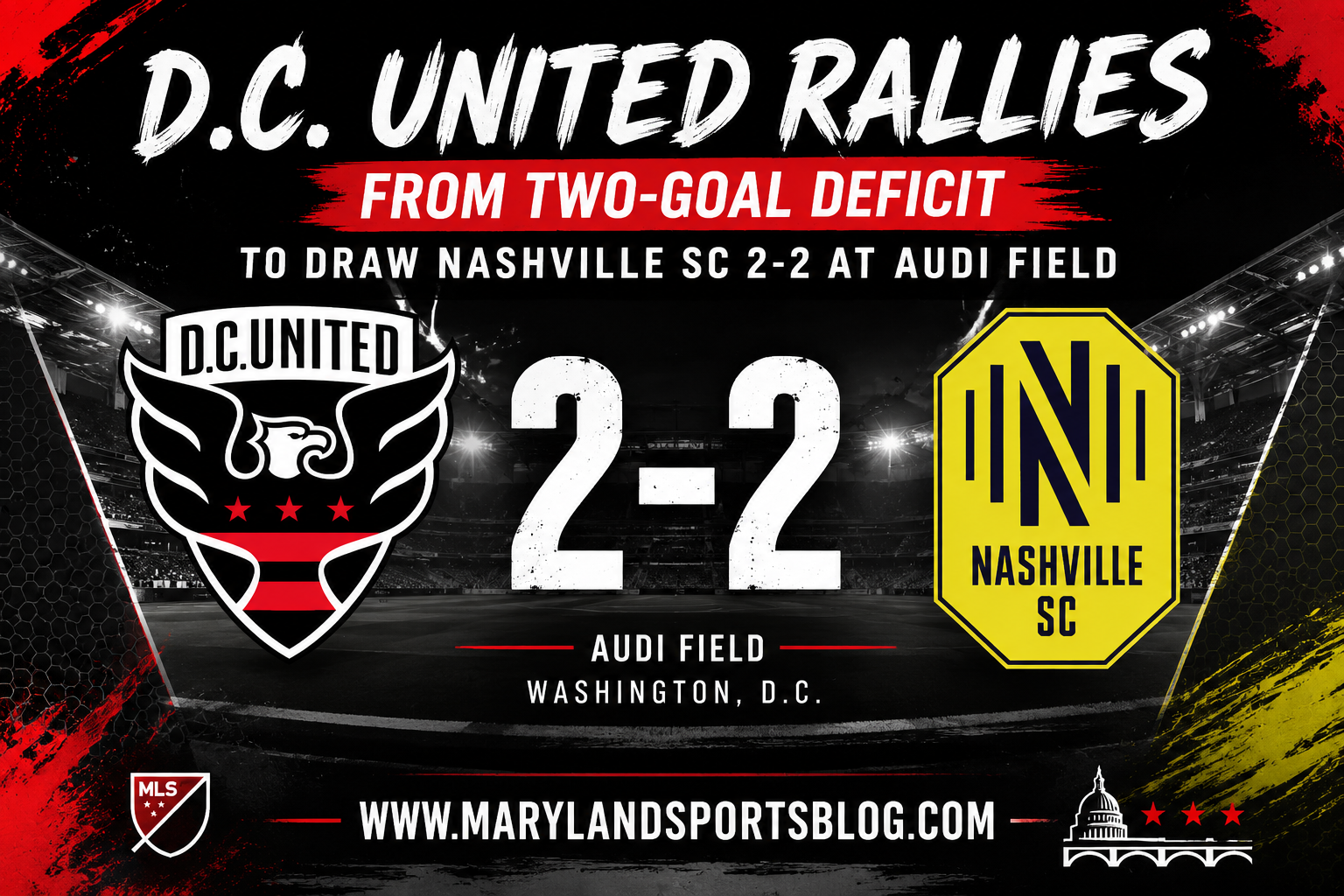 D.C. United Rally From Two-Goal Deficit to Draw Nashville SC 2-2 at Audi Field