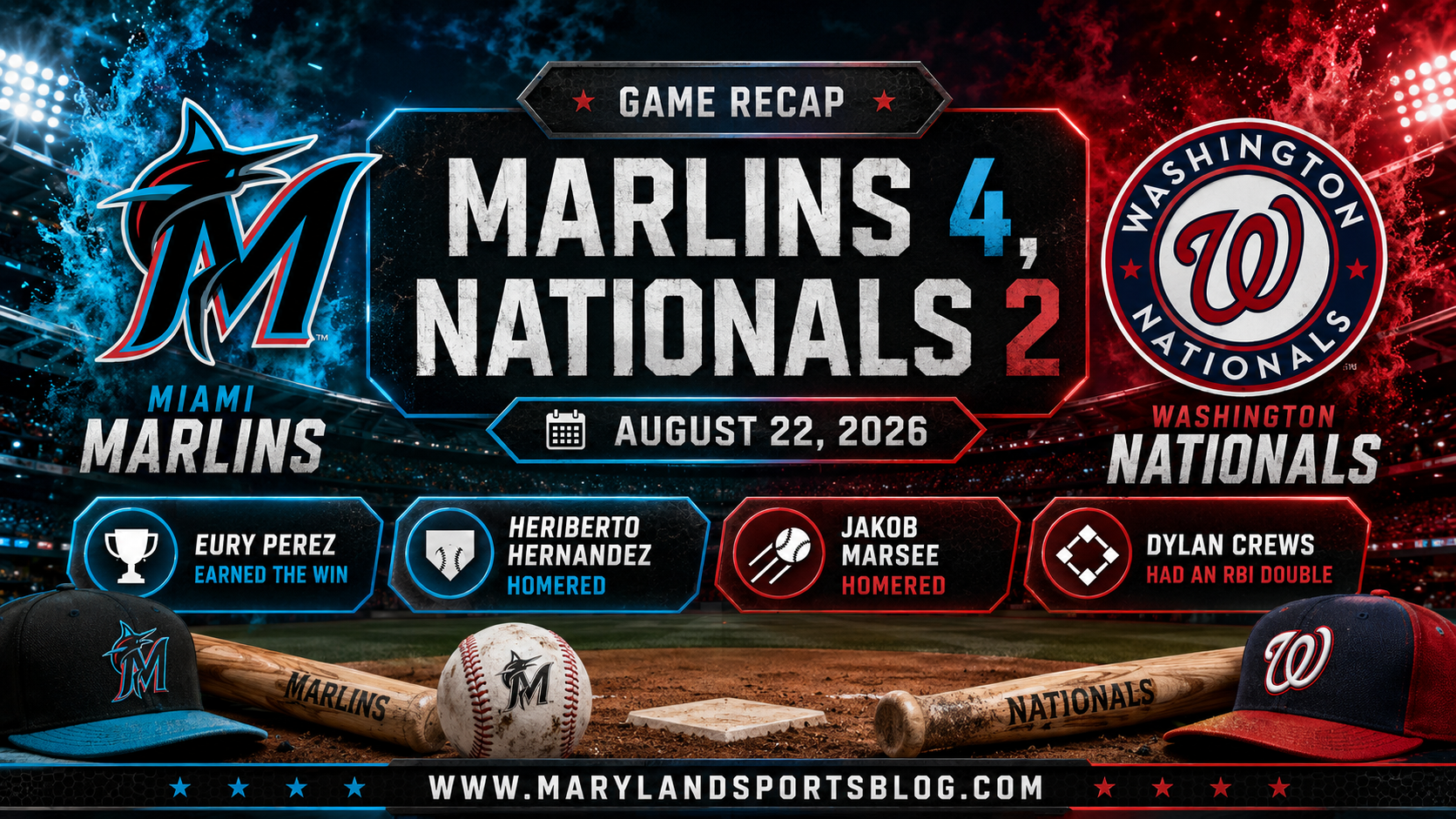 Nationals Offense Goes Quiet as Marlins Take 4-2 Win in Miami