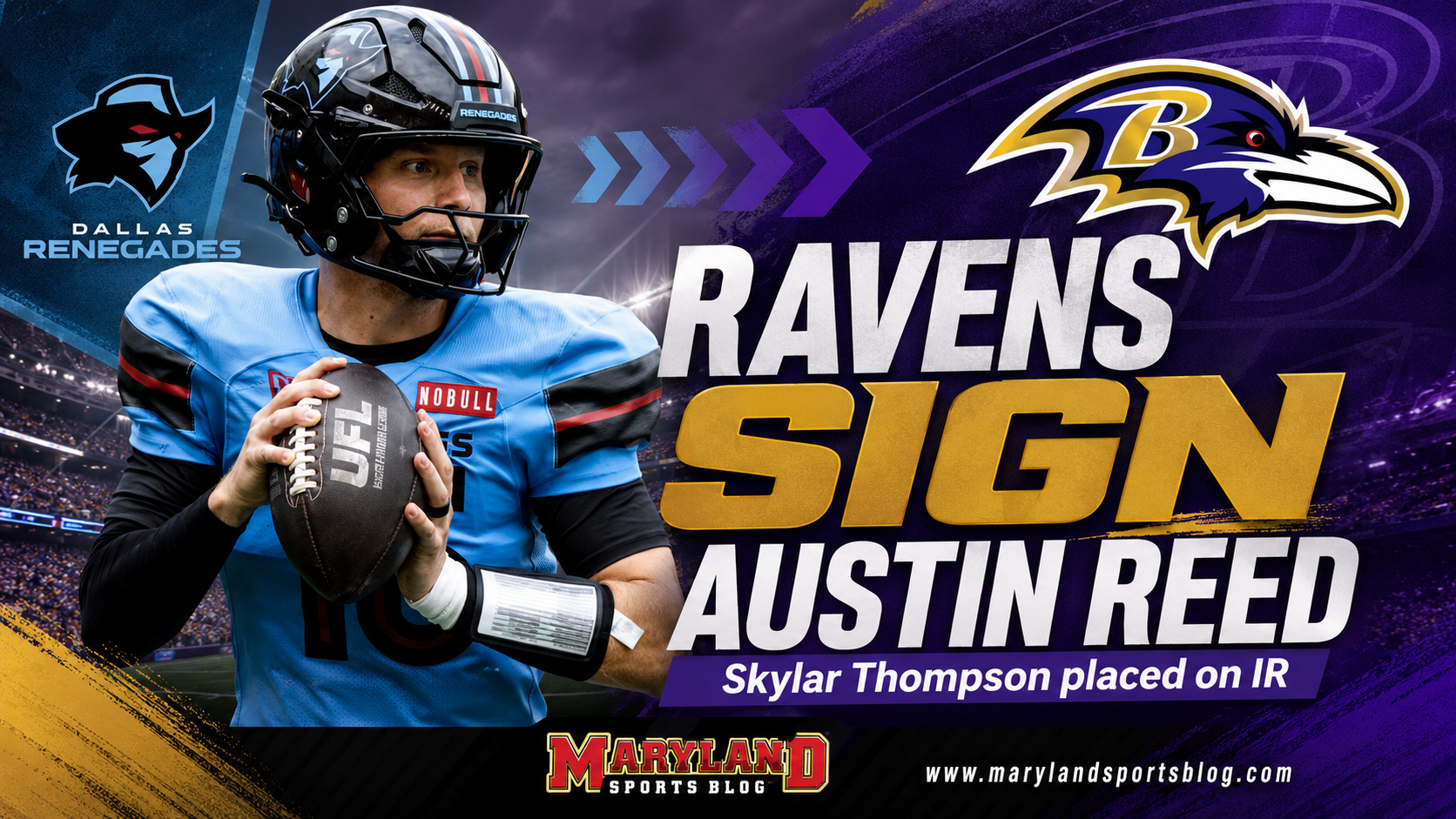 Ravens Place Skylar Thompson on Injured Reserve, Sign UFL Record-Setter Austin Reed