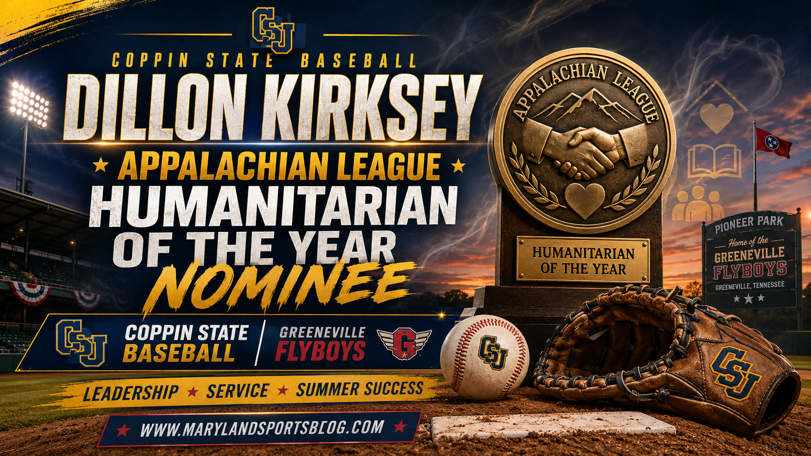 Coppin State Pitcher Dillon Kirksey Earns Appalachian League Humanitarian of the Year Nomination