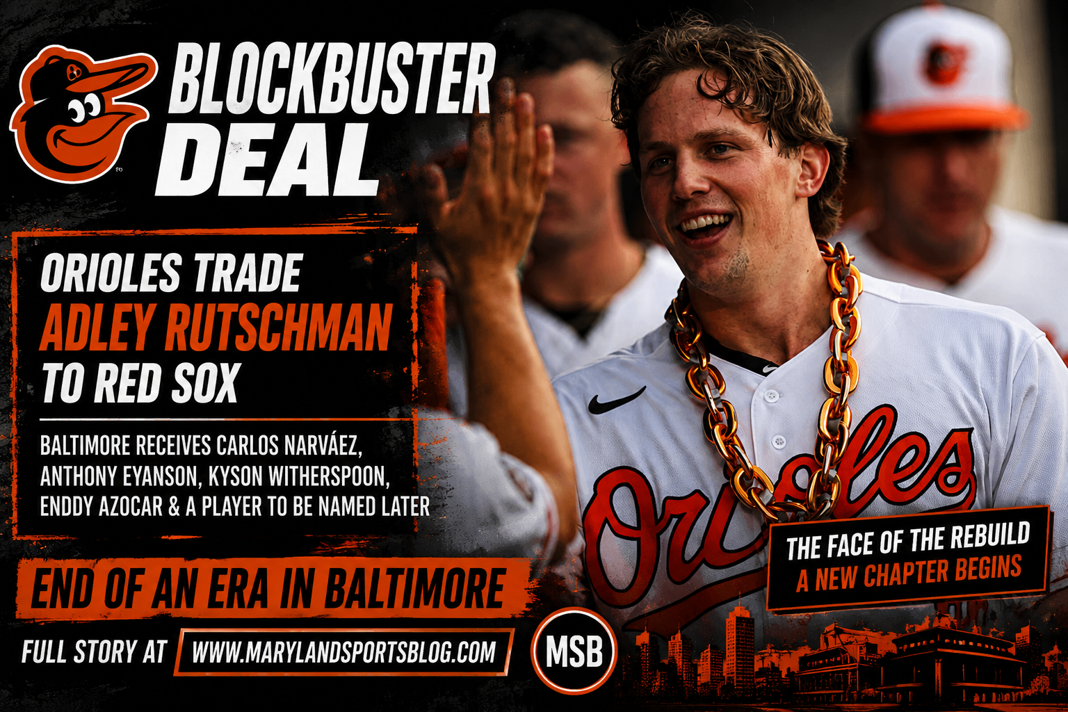 Orioles Trade Franchise Cornerstone Adley Rutschman to Red Sox in Blockbuster That Marks the End of an Era