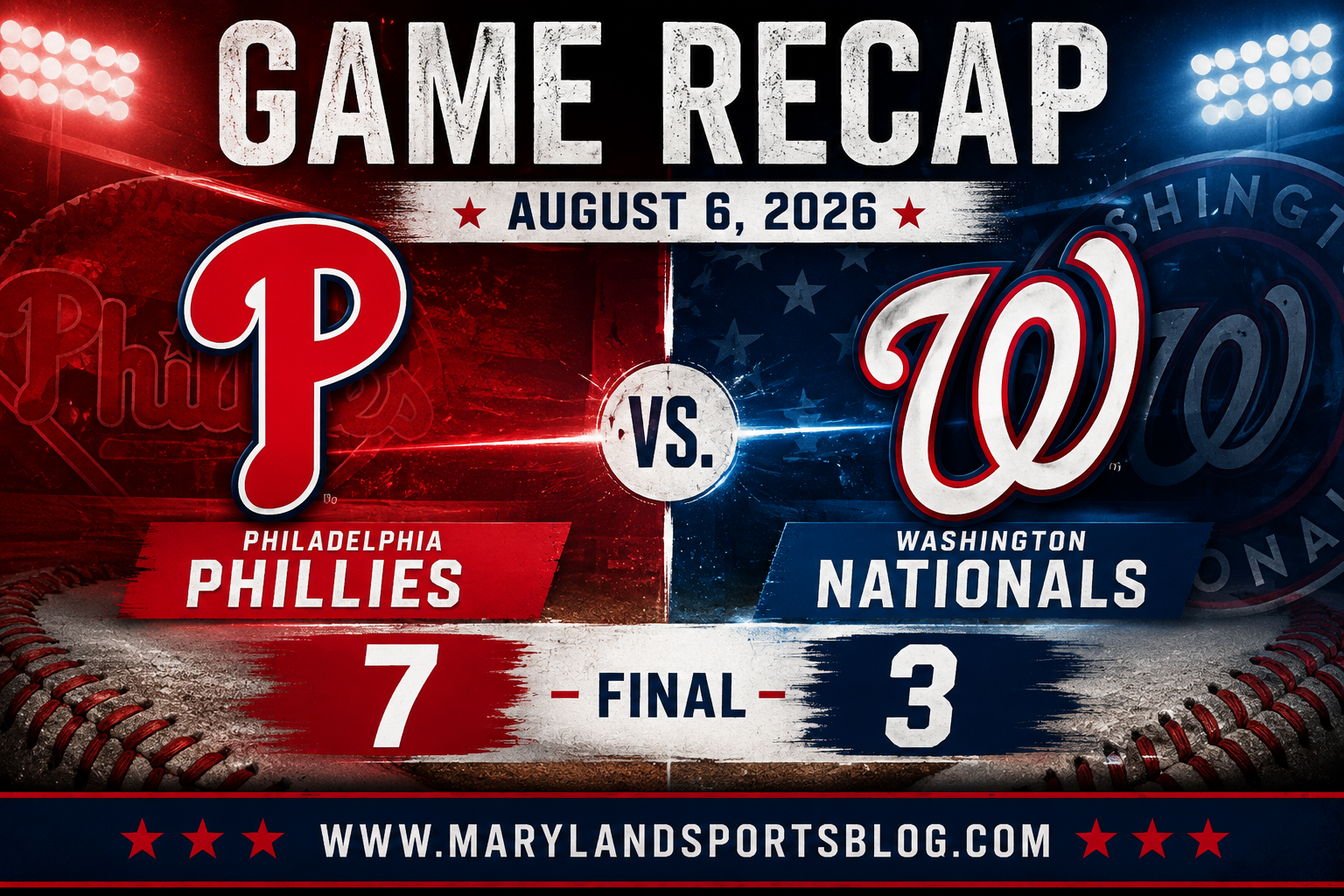 Phillies Beat Nationals 7-3 as Washington Drops Series Finale in Philadelphia