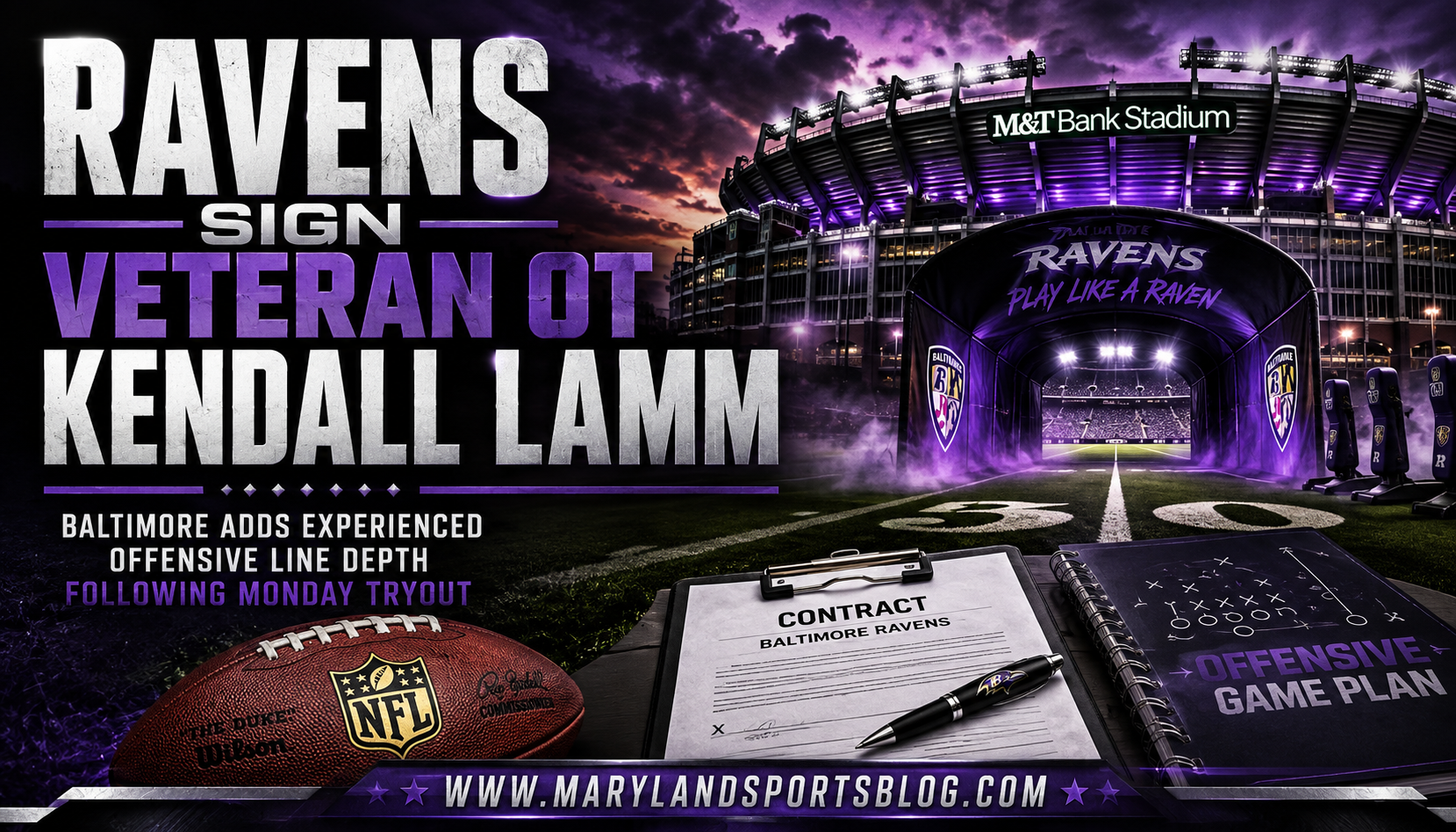 Ravens Sign Veteran Tackle Kendall Lamm After Monday Tryout