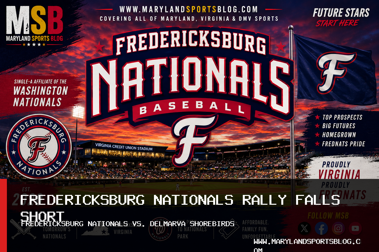 Fredericksburg Nationals Rally from 6-1 Deficit, Lose 7-6 to Delmarva Shorebirds featured image