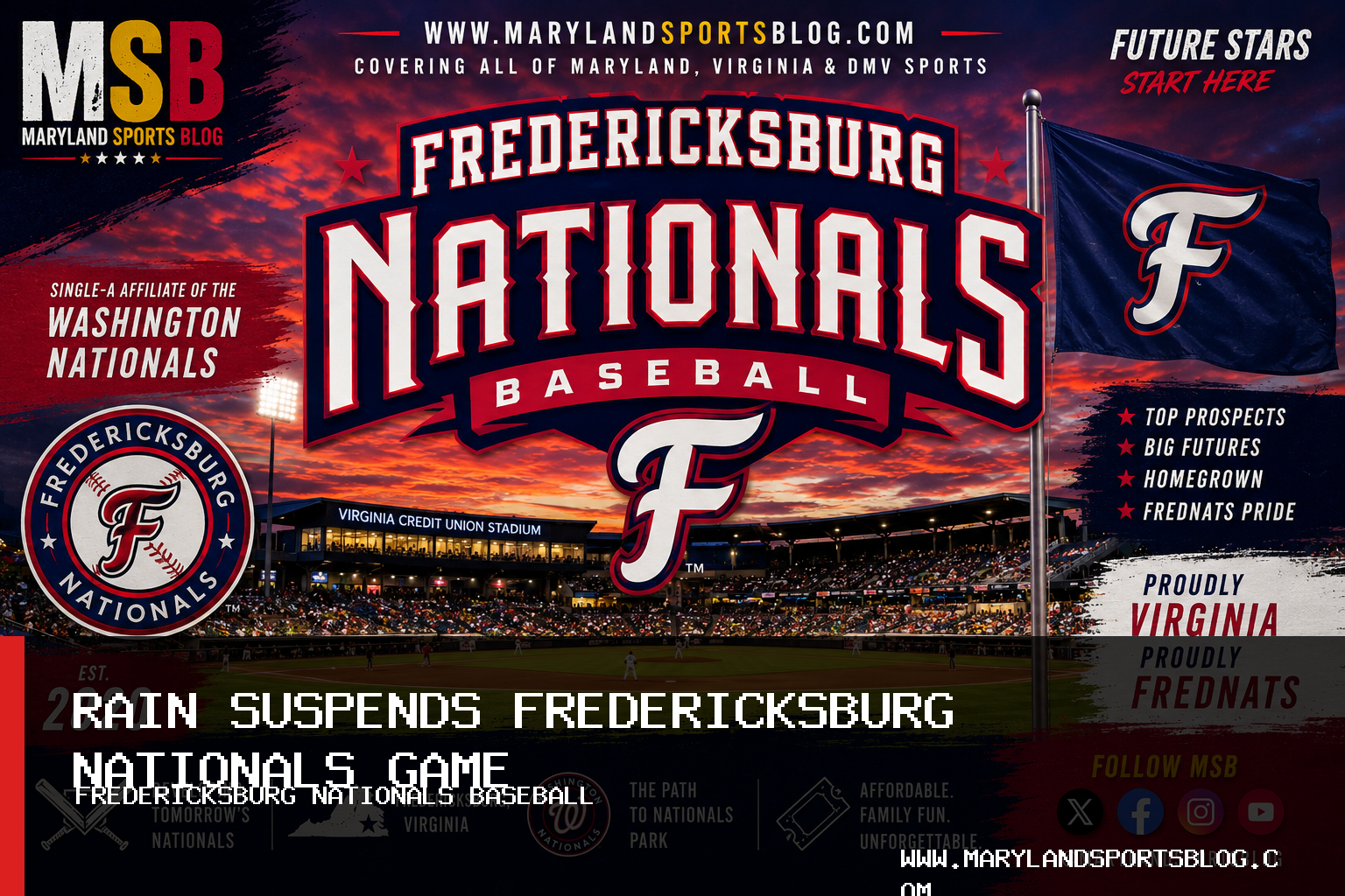Fredericksburg Nationals Take 1-0 Lead Before Rain Suspends Game Against Fayetteville Woodpeckers featured image