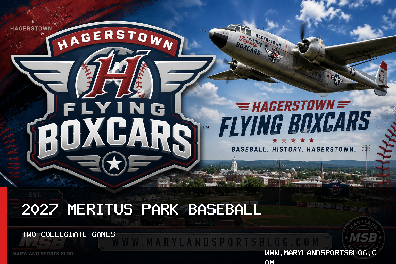Hagerstown Flying Boxcars Add Two Men’s Collegiate Baseball Games to 2027 Meritus Park Slate featured image