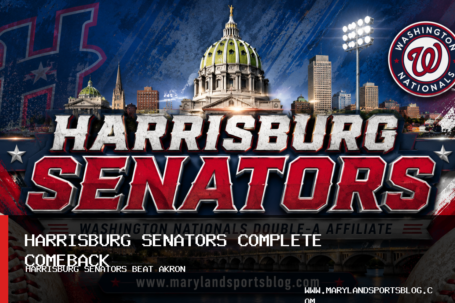 Harrisburg Senators Overcome 5-0 Deficit to Defeat Akron RubberDucks 10-6 featured image