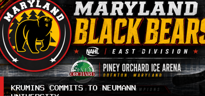 Maryland Black Bears Men's Ice Hockey Forward Kristofers Krumins Commits to Neumann University featured image