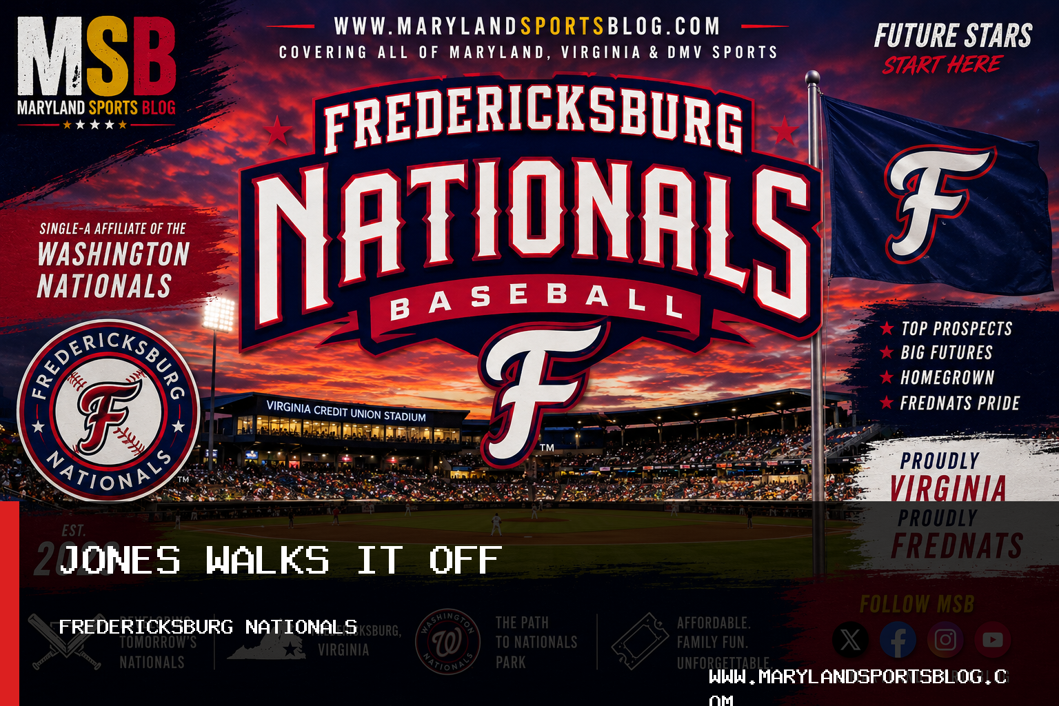 Sir Jamison Jones Walk-Off Win Lifts Fredericksburg Nationals Over Delmarva Shorebirds, 9-8 featured image