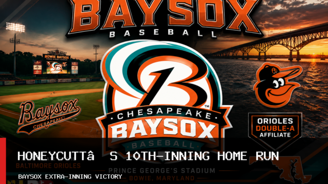 Vance Honeycutt’s First Double-A Home Run Leads Chesapeake Baysox Past Harrisburg Senators in 10 Innings