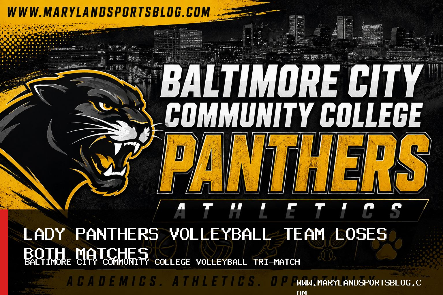 Baltimore City Community College Lady Panthers Volleyball Team Loses Both Tri-Match Matches 3-0 featured image